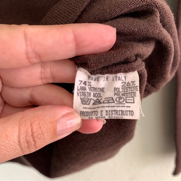 ROBERTA DI CAMERINO vintage Italian designer wool blend turtleneck sweater S - Picture 4 of 12